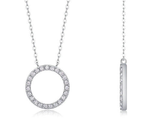 Timeless Moissanite Pendant Necklace - 925 Sterling Silver, Ideal for Weddings and Parties