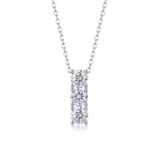 Elegant 0.5 Carat Moissanite Pendant Necklace - Timeless Silver for Women