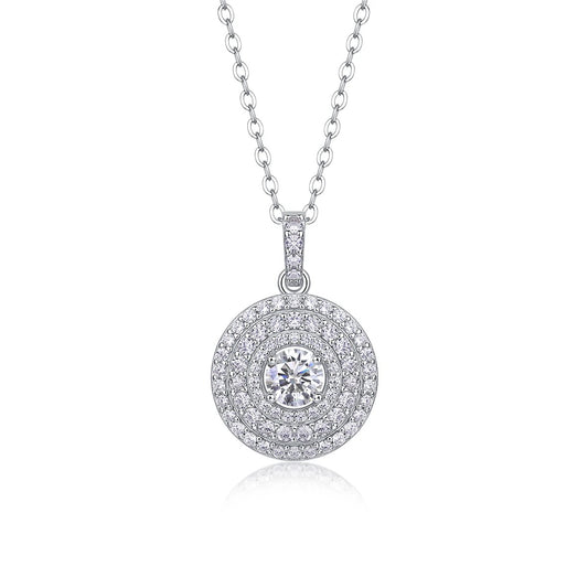 Moissanite Pendant Necklace - VVS Diamond, 925 Sterling Silver with Certification