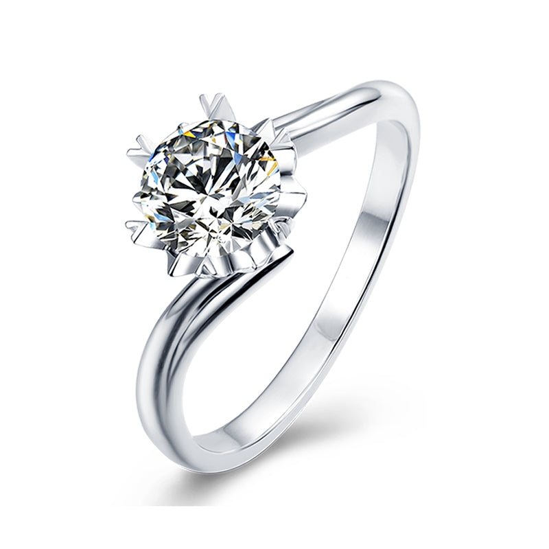 Snowflake Elegance 1ct Moissanite Gold-Plated Sterling Silver Ring