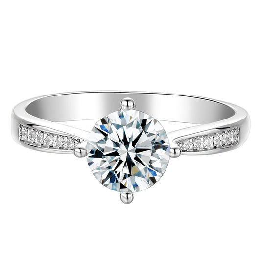 Circular Brilliance: 925 Sterling Silver Engagement Ring