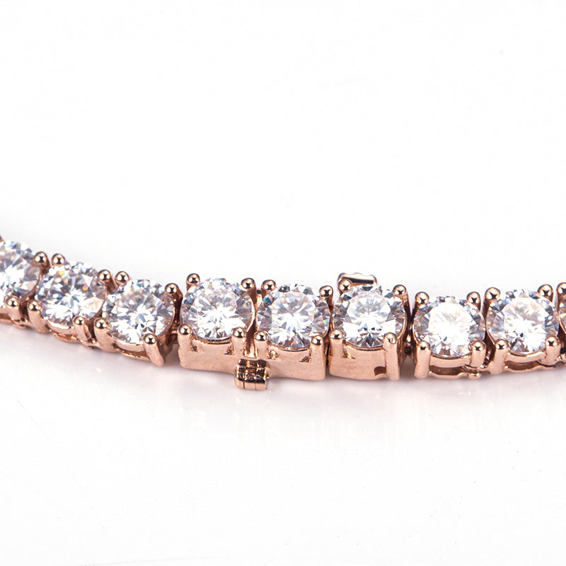 Radiant Links: 14K White/Yellow/Rose Gold Tennis Necklace with Hand-Set Lab Grown Diamonds
