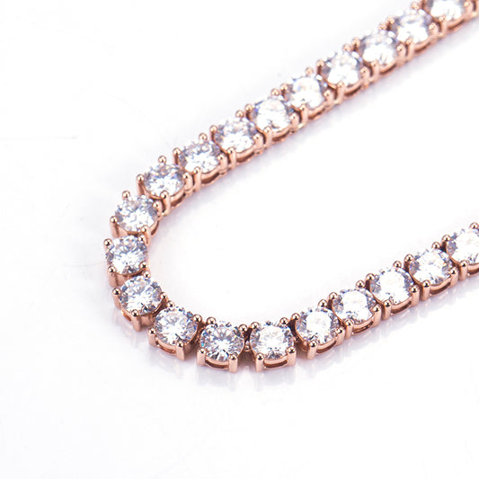14K Rose Gold Tennis Necklace with Hand-Set Lab Grown Diamonds